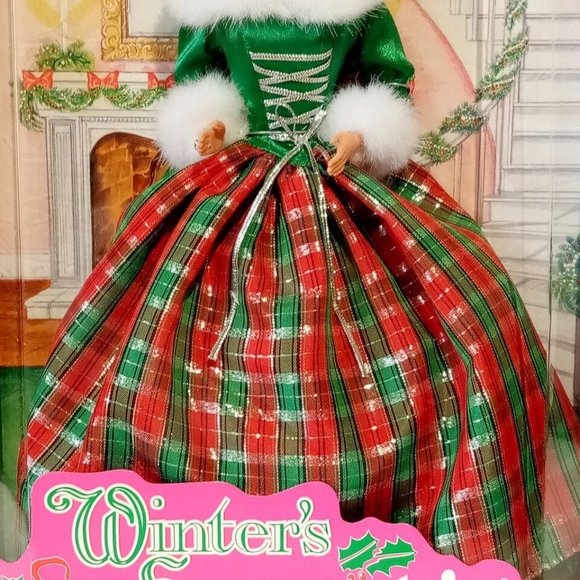 Winter's Eve Barbie #13613  Vintage 1994  NRFB  Plaid Gown   Doll-Mint   Box-VGC - Picture 11 of 11